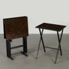 Set (3) Mid-Century Folding Snack Tables and Stand