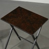 Set (3) Mid-Century Folding Snack Tables and Stand