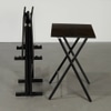 Set (3) Mid-Century Folding Snack Tables and Stand