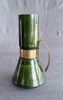 Pitcher with Brass Handle and Flared Cracked Glaze