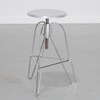 Modernist Chromed Adjustable Stool