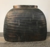 Brushed Metal Wide Oval Vase