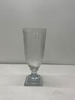 Crystal Ribbed Footed Vases