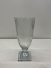 Crystal Ribbed Footed Vases