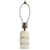 Table Lamp base; Alabaster marble, stacked blocks, 3 tiers,