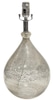Table Lamp Base; clear glass shattered silver design, bulb shape