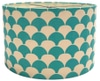 Lampshade, Aqua and White; Geometric design