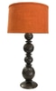 Table Lamp; Iron, textured brown enamel, 4 stacked spheres,