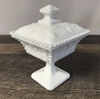 Milk Glass Footed Box with Lid A