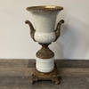 Vintage White and Brass Art Deco Vase