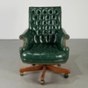 Green Leather Chesterfield Executive Desk Chair