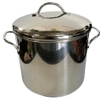 Stock Pot; Brushed stainless steel, classic shape,