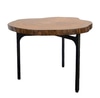 Coffee Table, Wood slab on 3 hammered black iron legs