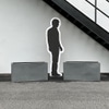 Grey Fiberglass Stone Planter Box