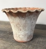 Aged Terracotta Waved Rim Vase C