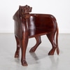 Carved Teak Lioness Lodge Chair (Right Facing Lion Head Arm)
