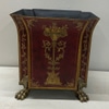 French Painted Footed Metal Container