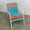 Retro Turquoise and Orange Aluminum Lawn Chair