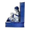 Bookend; Porcelain, blue & white character,