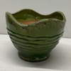 Green Ribbed Ceramic Bowl