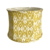 Lamp Shade; silk blend, yellow & off white diamond pattern,