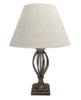 Table lamp Base; satin silver, open urn shape, square step