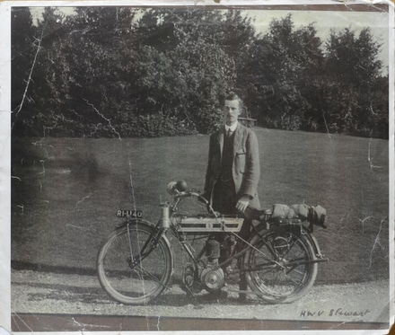 main photo of Cleared Snapshot: early motorcycle and rider (Scotland)