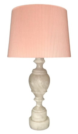 main photo of Table Lamp; alabaster, ivory urn, round step base