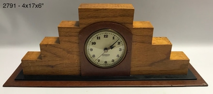 main photo of Mantel clock, HAMMOND, vintage, wood, art deco