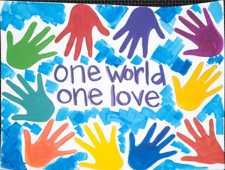 main photo of Cleared unframed school poster:  One World One Love