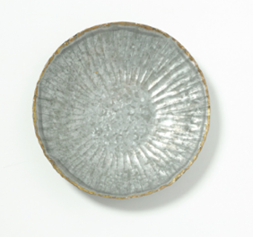 main photo of Round Decorative Dish with Ribbed Sides