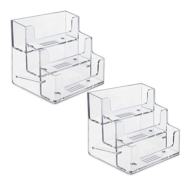 main photo of Business Card Holder, 3 Pockets Clear Acrylic