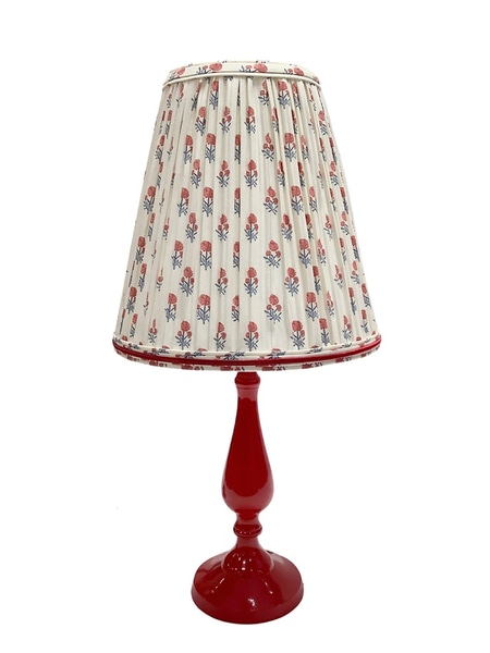 main photo of Table Lamp Base; metal red enamel, turned stick rounded base