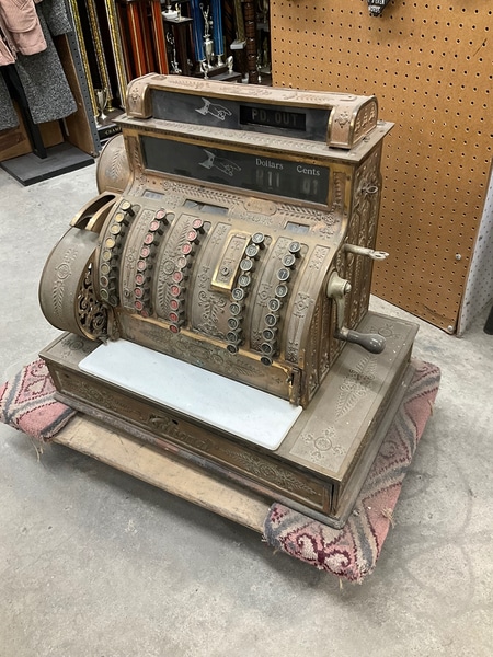 main photo of Cash Register Brass with hand crank