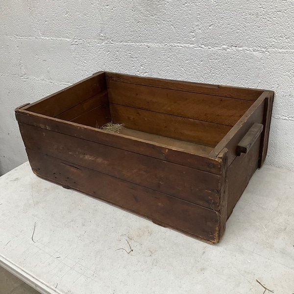 main photo of Vintage Wooden Crate with Handles