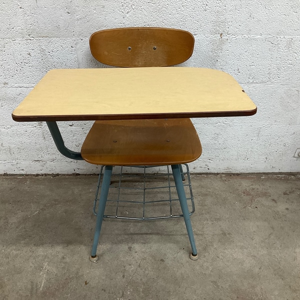 main photo of Vintage Wooden School Desk Chair