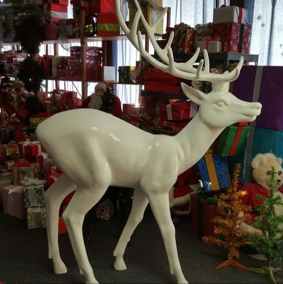 6ft White Elegant Reindeer main photo of 6ft White Elegant Reindeer