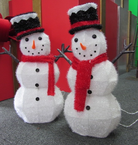 Fuzzy Snowman with Lights, 30" H main photo of Fuzzy Snowman with Lights, 30" H