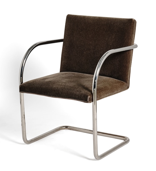 main photo of Brno Chair with Chrome Frame and Grey Velvet