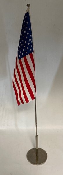 main photo of Desk flag, USA, metal pole, vintage, 24"H