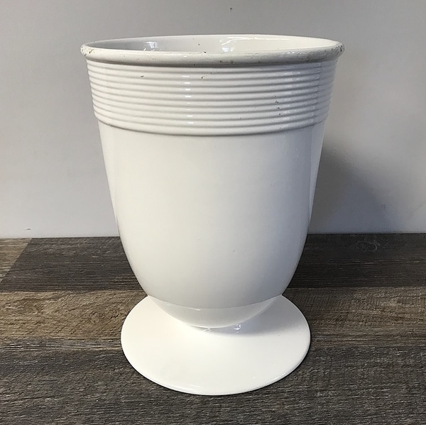 main photo of White Ceramic Rib Rim Vase