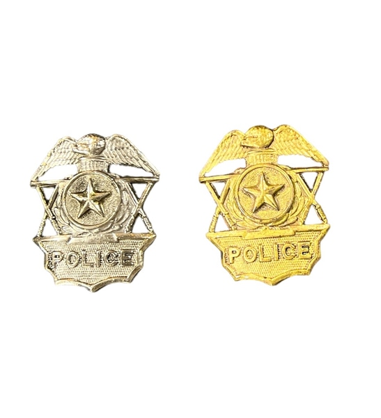 main photo of Gold Eagle & Star Police Hat Badges x4 Silver x2