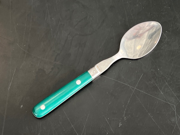 main photo of Spoon Round Plastic Green Handle w/2 Rivets