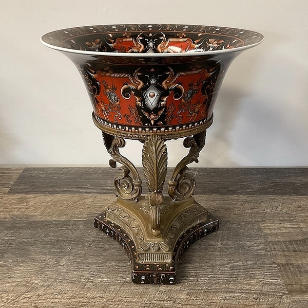 Vintage Black and Red Cherub Epergne main photo of Vintage Black and Red Cherub Epergne