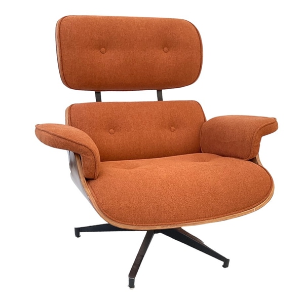 main photo of Eames Style Chair; Jaffa, Orange textured upholstery,
