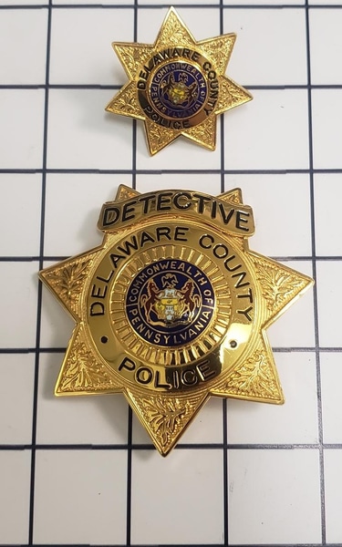 main photo of Delaware County Police Detective Hat & Breast Badge Set