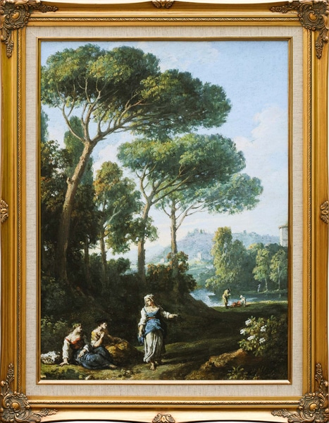 main photo of 2 of 2 of Views of the Roman Campagna with figures conversing