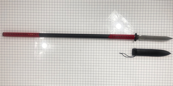 main photo of Samurai Spear, Black with Red Handle