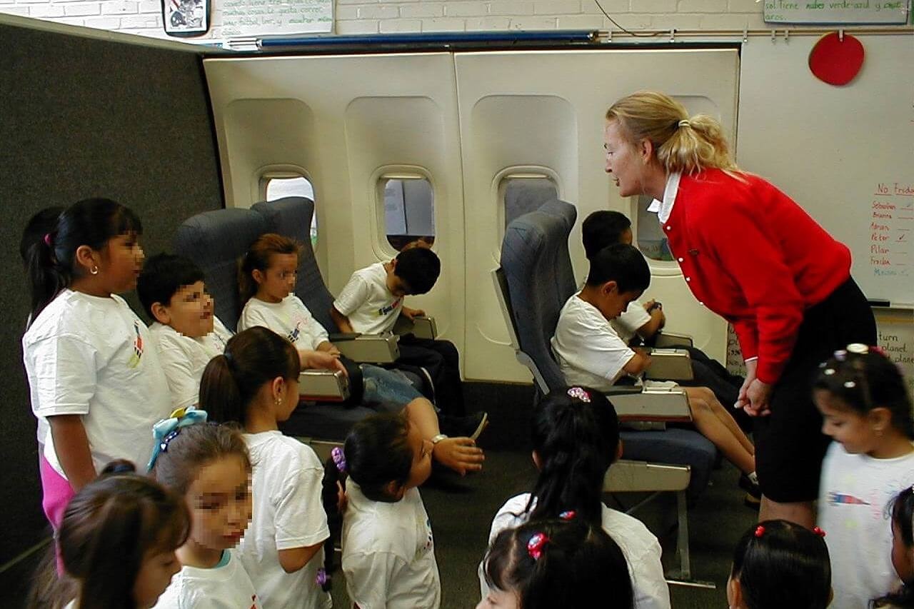 Children at Traveling Airplane Museum