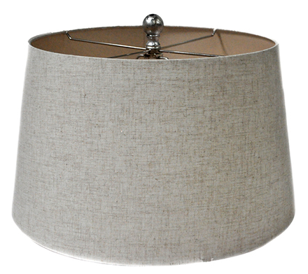 main photo of Lampshade; cotton, oatmeal rounded tapered shape